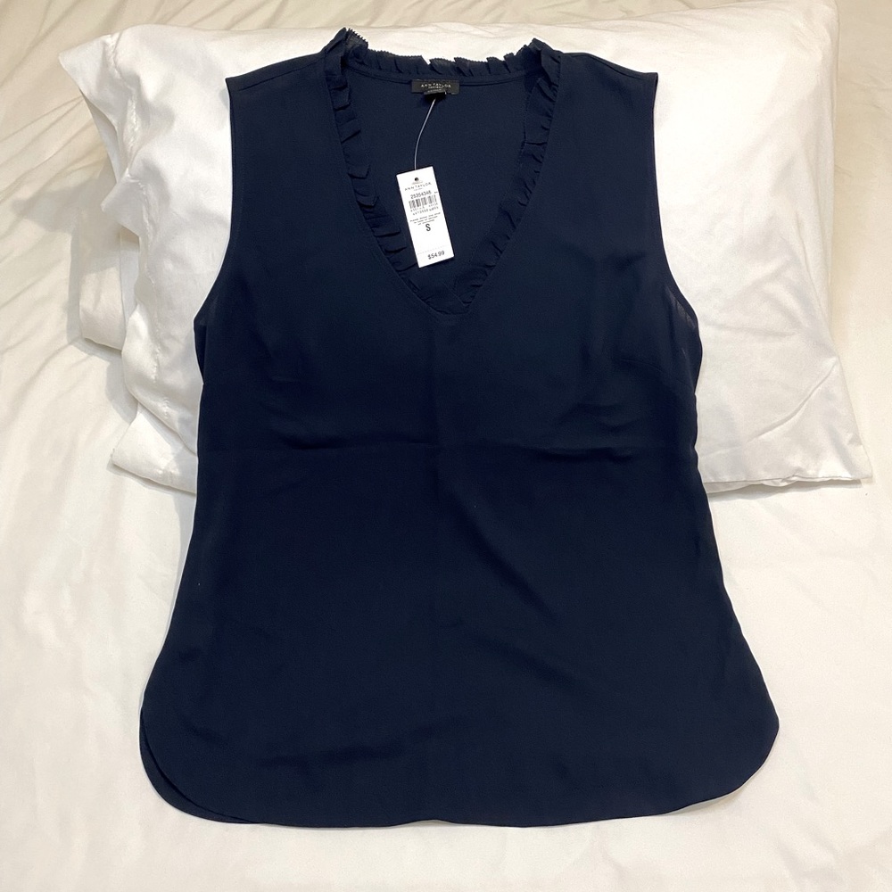 Ann Taylor business casual tank top. Navy. Size S. New with tags